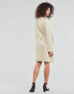 Esprit SUEDE COAT Manteaux Couleur Beige -Esprit Soldes Boutique 18925603 500 D