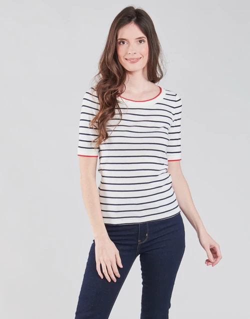 Esprit RAYURES COL ROUGE T-shirts & Polos Couleur Blanc 4 Esprit RAYURES COL ROUGE T-shirts & Polos Couleur Blanc – Image 2