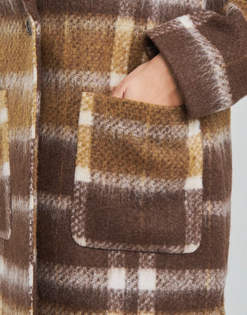 Esprit CHECK COAT Manteaux Couleur Marron 6 Esprit CHECK COAT Manteaux Couleur Marron – Image 4