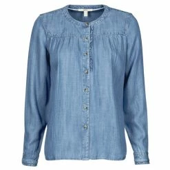 Esprit CLT ls blouse Chemises Couleur Bleu