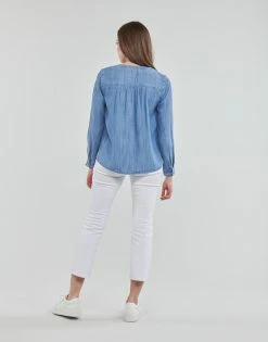 Esprit CLT ls blouse Chemises Couleur Bleu -Esprit Soldes Boutique 21238002 500 D