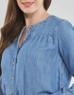 Esprit CLT ls blouse Chemises Couleur Bleu -Esprit Soldes Boutique 21238002 500 E