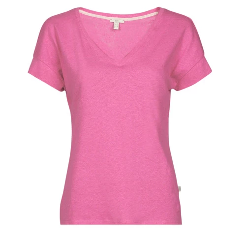 Esprit LINEN CO BLEND T-shirts & Polos Couleur Rose 3 Esprit LINEN CO BLEND T-shirts & Polos Couleur Rose