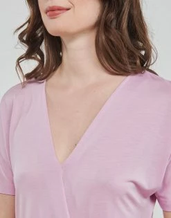 Esprit CLT wrap tshirt T-shirts & Polos Couleur Violet -Esprit Soldes Boutique 21238040 500 E