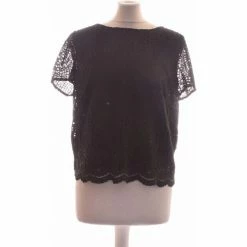 Esprit Top Manches Courtes 40 - T3 - L Tops / Blouses Couleur Noir