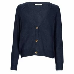 Esprit BUTTONED CARDIG Pulls & Gilets Couleur NAVY