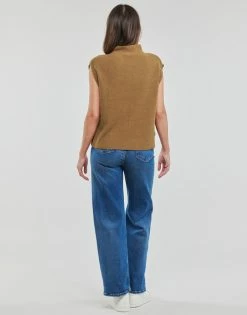 Esprit FLAT KNITTD TOP Pulls & Gilets Couleur CARAMEL -Esprit Soldes Boutique 23153603 500 D