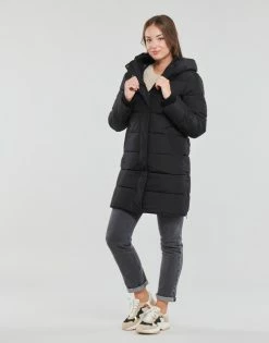 Esprit RCS LL RIB COAT Manteaux Couleur BLACK -Esprit Soldes Boutique 23153607 500 C