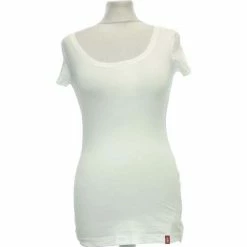 Esprit Top Manches Courtes 36 - T1 - S Tops / Blouses Couleur Blanc