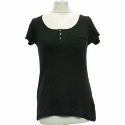 Esprit Top Manches Courtes 40 - T3 - L Tops / Blouses Couleur Noir