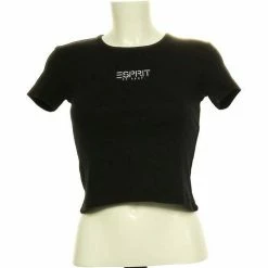 Esprit Top Manches Courtes 36 - T1 - S Tops / Blouses Couleur Noir