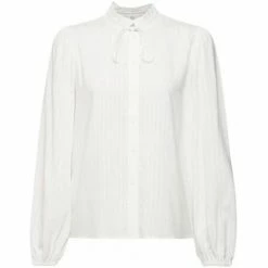Esprit Chemisier manches longues à col froncé Tops / Blouses Couleur Blanc