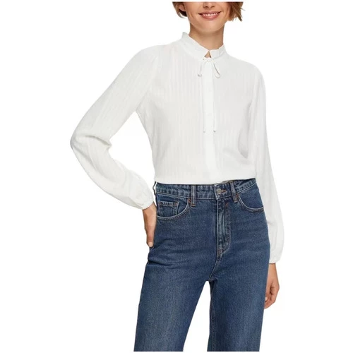 Esprit Chemisier manches longues à col froncé Tops / Blouses Couleur Blanc 4 Esprit Chemisier manches longues à col froncé Tops / Blouses Couleur Blanc – Image 2