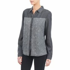 Esprit Denim Blouse Chemises Couleur Gris -Esprit Soldes Boutique 291613 500 D